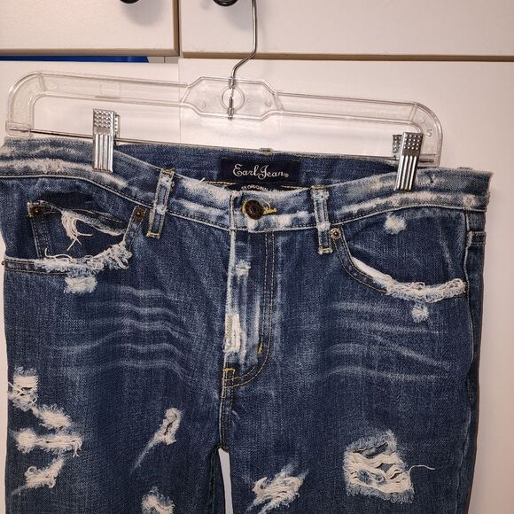 Earl jeans womens 55 original low rise distressed jeans size 28 size 6 grunge - Picture 4 of 14